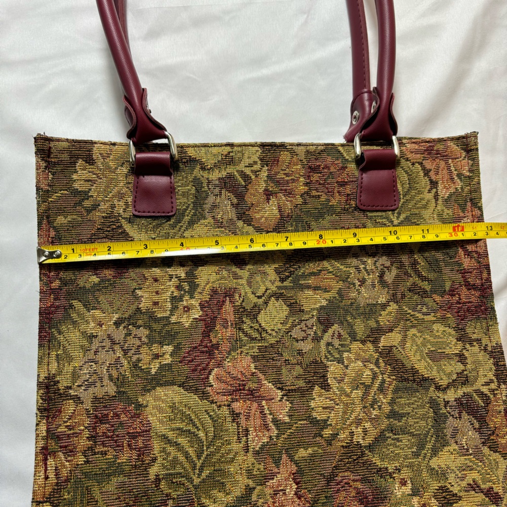 Pierre Cardin Canvas Tapestry Tote Floral Multicolor 2 Strap Shoulder Bag Purse - Picture 12 of 16